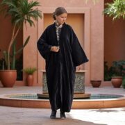 Plus Size Boho Velvet Kimono Duster – Raven Black Handmade Festival Robe | Mai by ZinniaPearl - Image 5