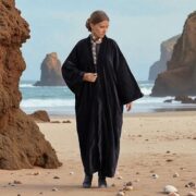 Plus Size Boho Velvet Kimono Duster – Raven Black Handmade Festival Robe | Mai by ZinniaPearl - Image 7