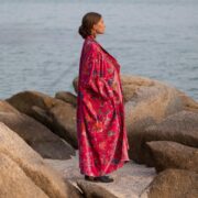 Velvet Kimono Duster | Plus Size Boho Floral Jacket – Rouge MAI by ZinniaPearl - Image 2