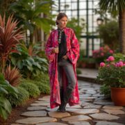 Velvet Kimono Duster | Plus Size Boho Floral Jacket – Rouge MAI by ZinniaPearl - Image 5