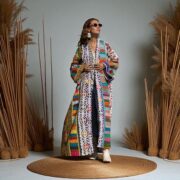 Cordelia Boho Patchwork Kimono Coat | Embroidered Lilac Duster - Image 5