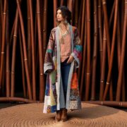 Hand Quilted Patchwork Cotton Kimono Duster Coat – Adhirsa Shobu - Image 5