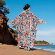 Plus Size Velvet Kimono Duster | Boho Robe in Cool Dove – Harper Jade - Image 8