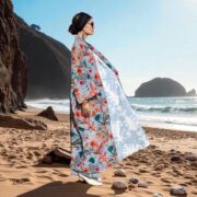 Plus Size Velvet Kimono Duster | Boho Robe in Cool Dove – Harper Jade - Image 10