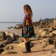 Plus Size Tie-Dye Kimono Dress with Pockets – Heartfire Festival Tunic | Kumo - Image 2