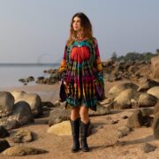 Plus Size Tie-Dye Kimono Dress with Pockets – Heartfire Festival Tunic | Kumo