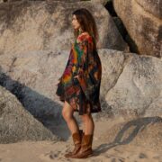 Plus Size Tie-Dye Kimono Dress with Pockets – Sundragon Festival Tunic | Kumo - Image 2