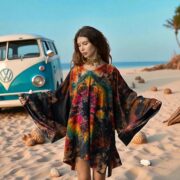 Plus Size Tie-Dye Kimono Dress with Pockets – Sundragon Festival Tunic | Kumo - Image 6