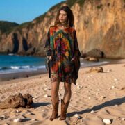 Plus Size Tie-Dye Kimono Dress with Pockets – Sundragon Festival Tunic | Kumo - Image 7
