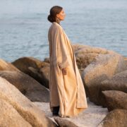 Plus Size Velvet Kimono Duster: Sandstone Cotton Robe, Boho Coat – Harper Jade - Image 2