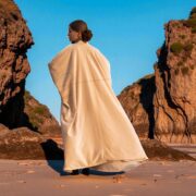 Plus Size Velvet Kimono Duster: Sandstone Cotton Robe, Boho Coat – Harper Jade - Image 9