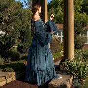 Hunter Green Wedding Dress | Off-Shoulder Boho Maxi Gown | Lucia by ZinniaPearl - Image 8