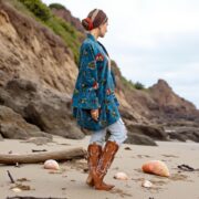 Azure Tide Velvet Kimono – Plus Size Boho Duster Jacket | Mei by ZinniaPearl - Image 9