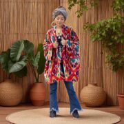 Sangria Ikat Velvet Kimono – Plus Size Boho Duster Jacket | Mei by ZinniaPearl - Image 5