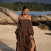 Plus Size Boho Cotton Maxi Dress – Cocoa Drift Tiered Ruffle Gown | Isabella by ZinniaPearl - Image 5