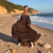 Plus Size Boho Cotton Maxi Dress – Cocoa Drift Tiered Ruffle Gown | Isabella by ZinniaPearl - Image 8