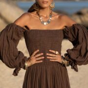 Plus Size Boho Cotton Maxi Dress – Cocoa Drift Tiered Ruffle Gown | Isabella by ZinniaPearl - Image 6