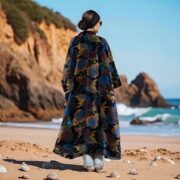 Harper Jade Velvet Kimono Duster – Nebula Garden | Plus Size Boho Floral Coat by ZinniaPearl - Image 8