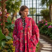 Velvet Kimono Duster | Plus Size Boho Floral Jacket – Rouge MAI by ZinniaPearl - Image 6