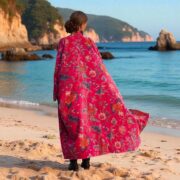 Velvet Kimono Duster | Plus Size Boho Floral Jacket – Rouge MAI by ZinniaPearl - Image 9