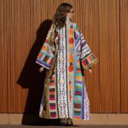 Cordelia Boho Patchwork Kimono Coat | Embroidered Lilac Duster - Image 6