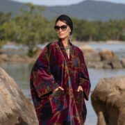 Plus Size Velvet Kimono Duster | Boho Robe in Sangria Red – Harper Jade - Image 4