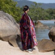 Plus Size Velvet Kimono Duster | Boho Robe in Sangria Red – Harper Jade - Image 2