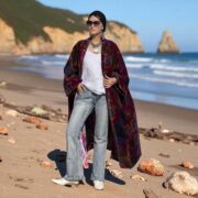 Plus Size Velvet Kimono Duster | Boho Robe in Sangria Red – Harper Jade - Image 7