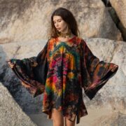 Plus Size Tie-Dye Kimono Dress with Pockets – Sundragon Festival Tunic | Kumo - Image 4