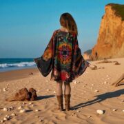 Plus Size Tie-Dye Kimono Dress with Pockets – Sundragon Festival Tunic | Kumo - Image 8