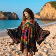 Plus Size Tie-Dye Kimono Dress with Pockets – Sundragon Festival Tunic | Kumo - Image 10