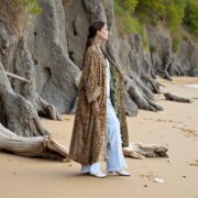 Velvet Kimono Jacket | Citrine Bloom Yellow | Plus Size Boho Duster - Image 9